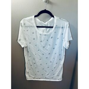 Alternative Apparel Womens Ivory Stars Jersey Knit T-Shirt XL NWT Americana USA